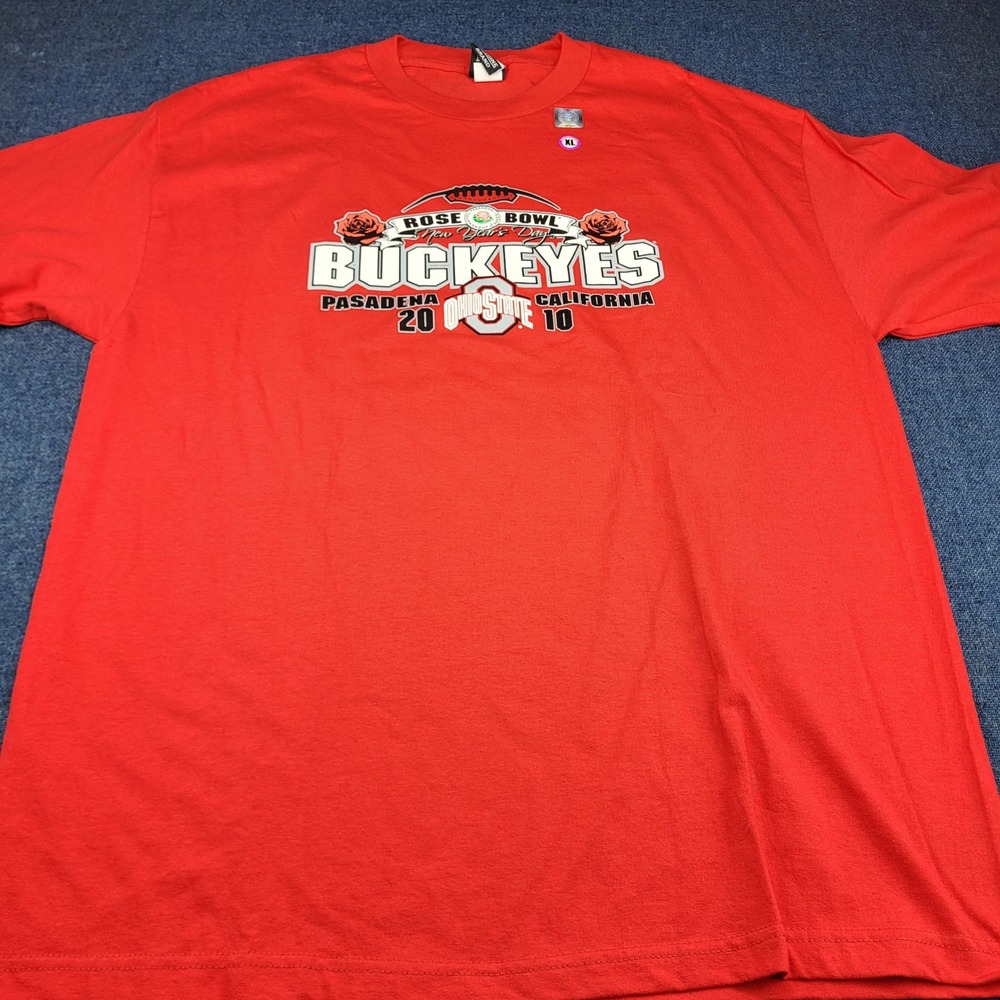 Ohio State Buckeyes Rose Bowl 2010 T-Shirt Mens XL Red NCAA Football Graphic Tee